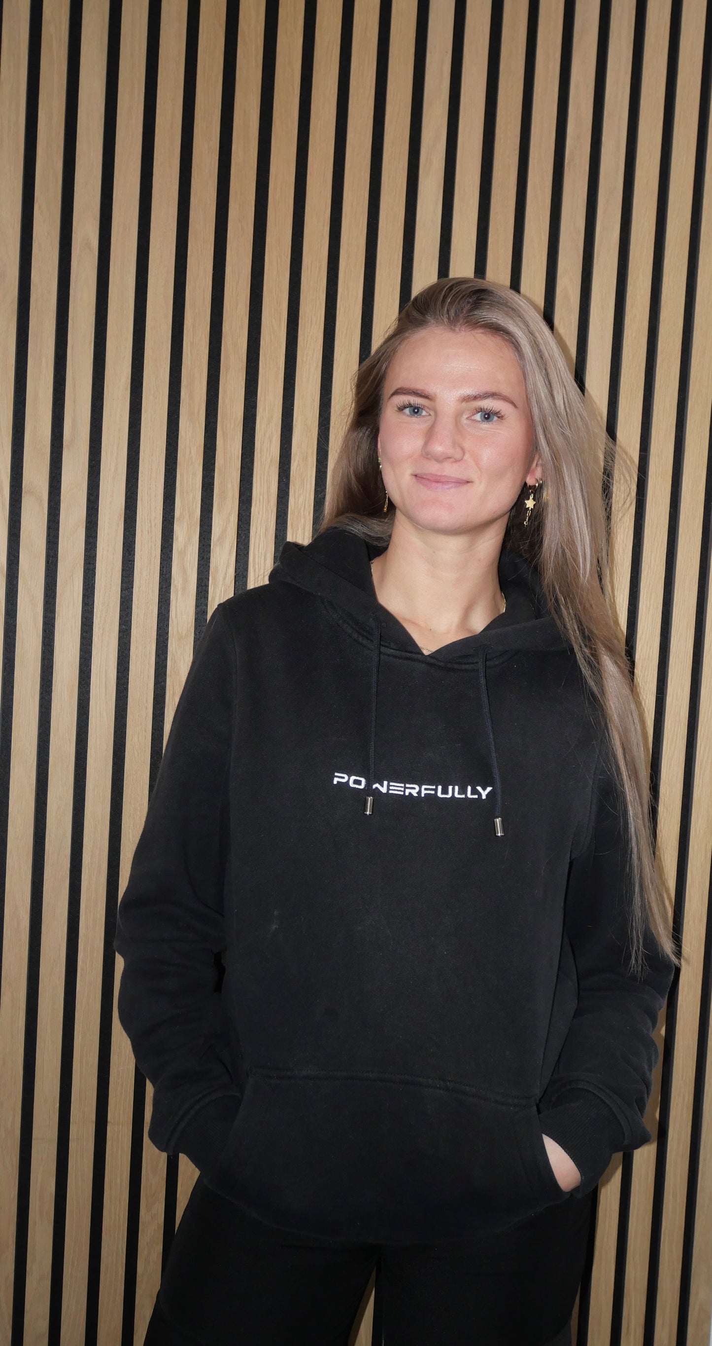 Embroidered Hoodie Black