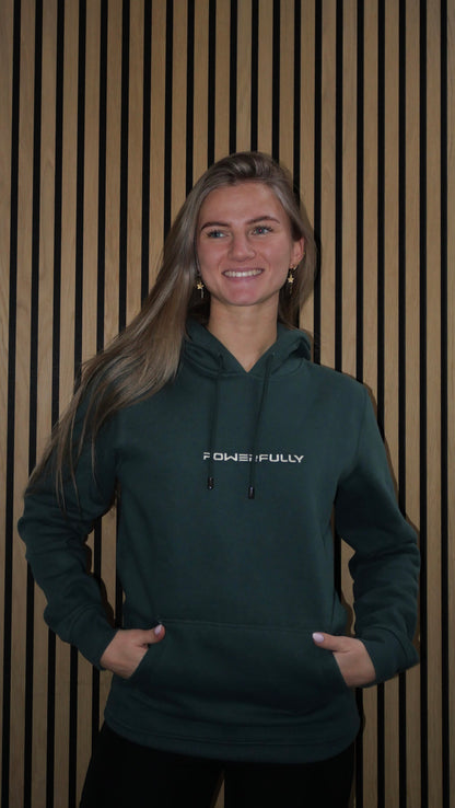 Embroidered Hoodie Green